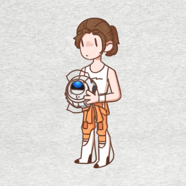 Chell and Wheatley by pixelpeach